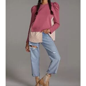 Maeve Layered Tunic Sweatshirt Women Size Large